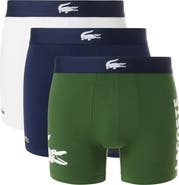 Lacoste Assorted 3-Pack Stretch Cotton Boxer Briefs