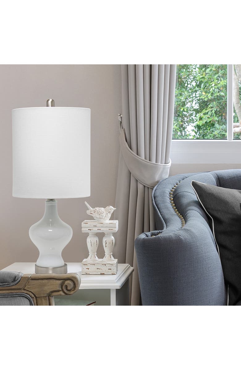 LALIA HOME Paseo Table Lamp with White Fabric Shade - White, Alternate, color, 