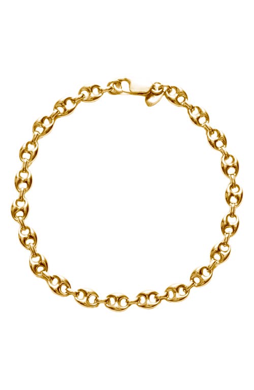Argento Vivo Sterling Silver Mariner Puff Chain Link Bracelet In Gold