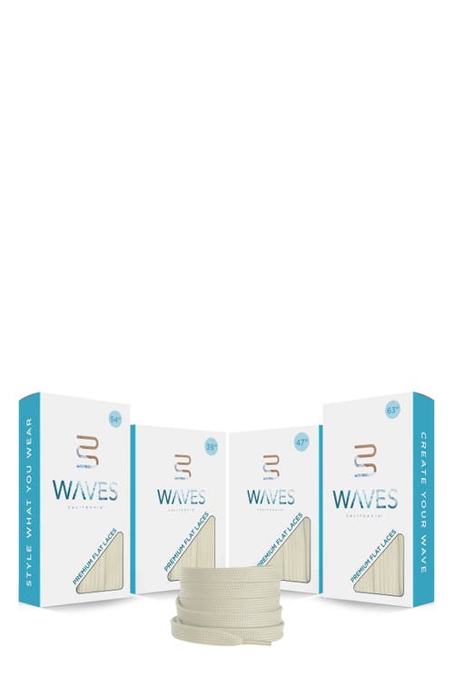 Waves California 54-inch Premium Flat Shoelaces In White