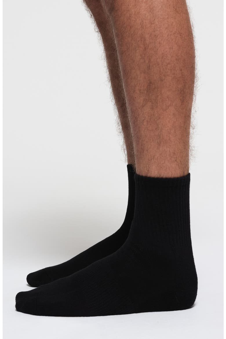 3-Pack Quarter Crew Socks, Alternate, color, ONYX