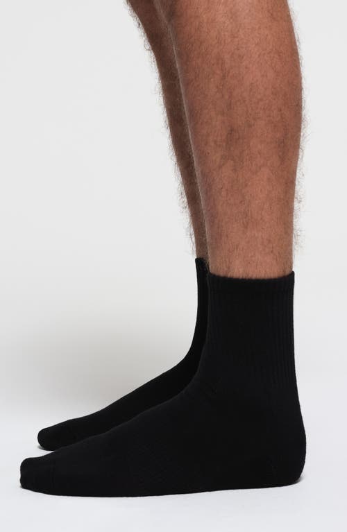 Skims 3-pack Quarter Crew Socks In Onyx