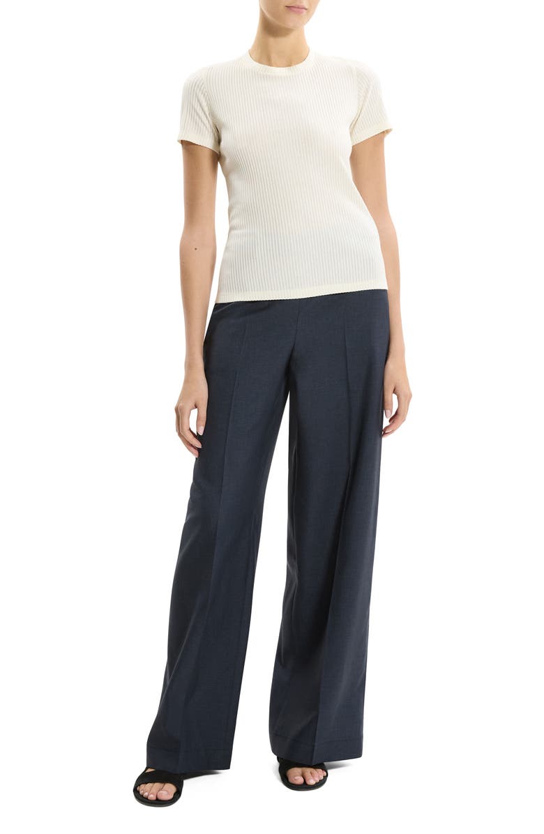 Theory Shrunken Rib T-Shirt, Alternate, color, Ivory