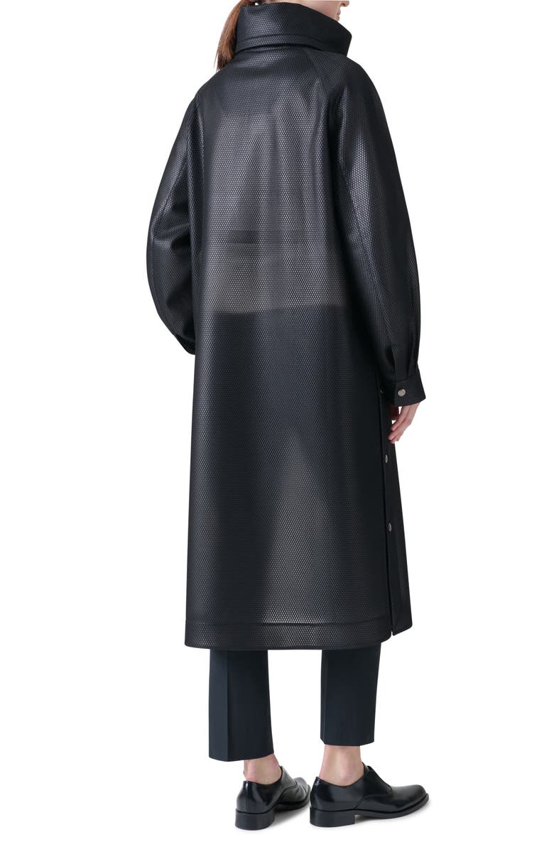 Akris Brady Honeycomb Translucent Raincoat, Alternate, color, Black
