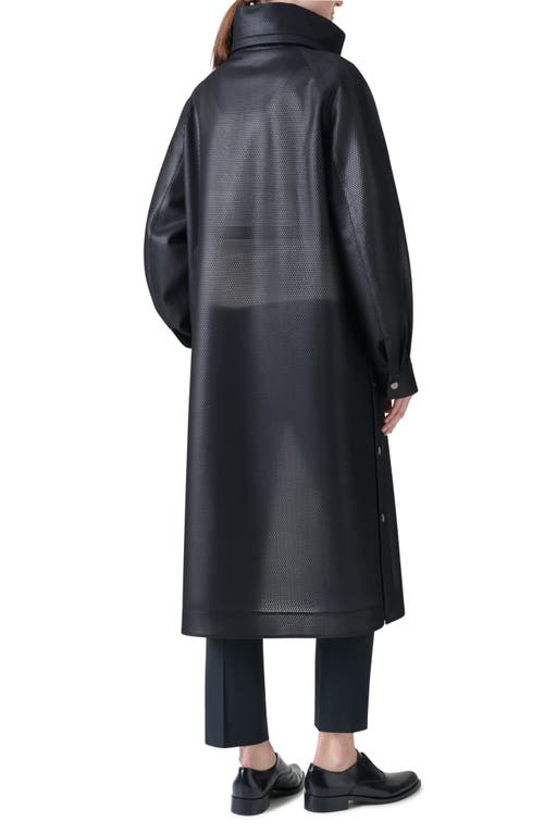 Akris Brady Honeycomb Translucent Raincoat In Black