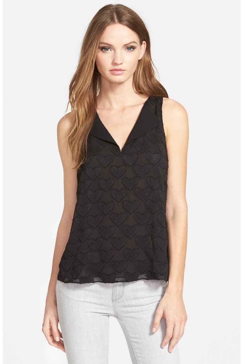 Floaty V-Neck Top, Main, color, BLACK