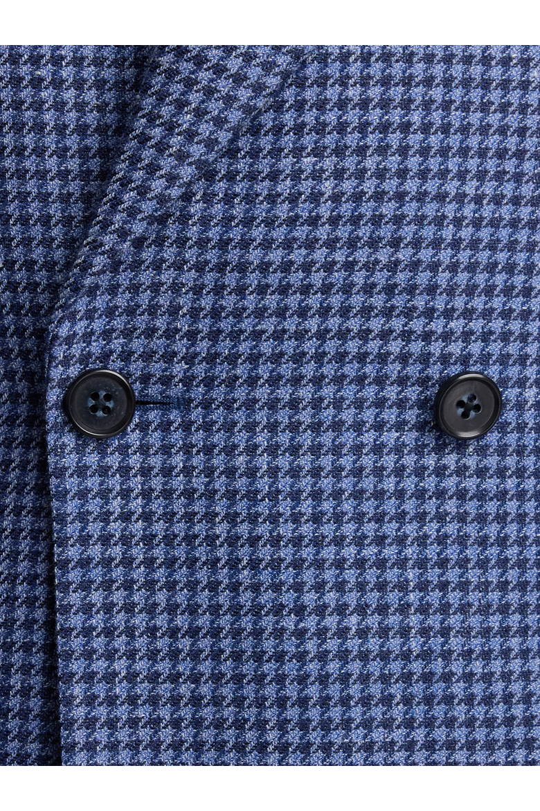 Wool Blend Houndstooth Double Breasted Peak Lapel Sport Coat, Alternate, color, Blue Houndstooth