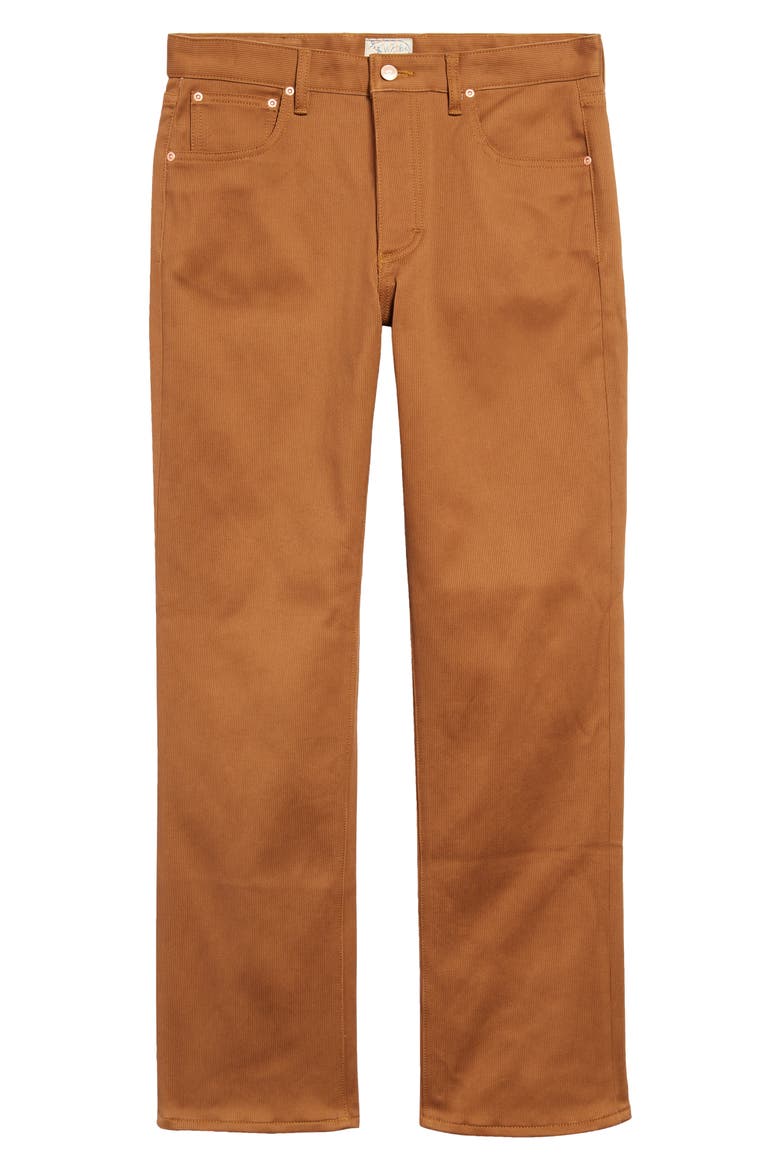 Five Pocket Slim Straight Leg Corduroy Pants, Alternate, color, BAY BROWN