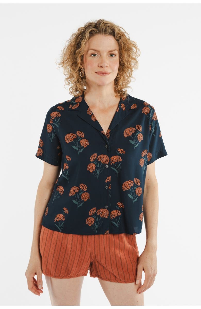 Bridge & Burn Mila Cropped Shirt, Alternate, color, Wildflower