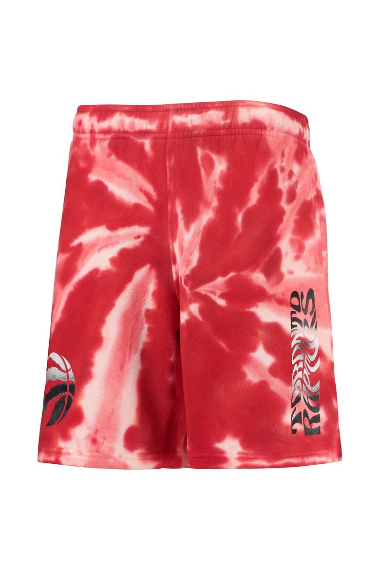 Youth Red Toronto Raptors Santa Monica Tie-Dye Shorts, Alternate, color, Red
