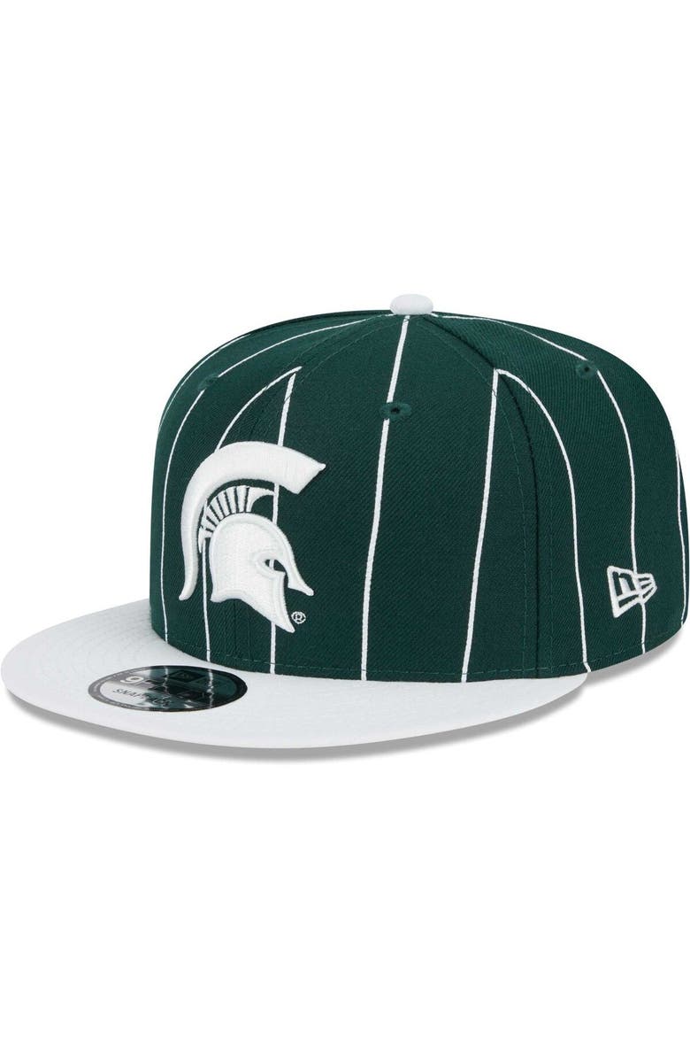 New Era Men's New Era Green/White Michigan State Spartans Vintage 9FIFTY Snapback Hat, Main, color, Green