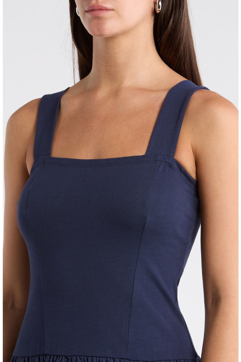 Raziela Mixed Media Midi Dress, Alternate, color, NAVY