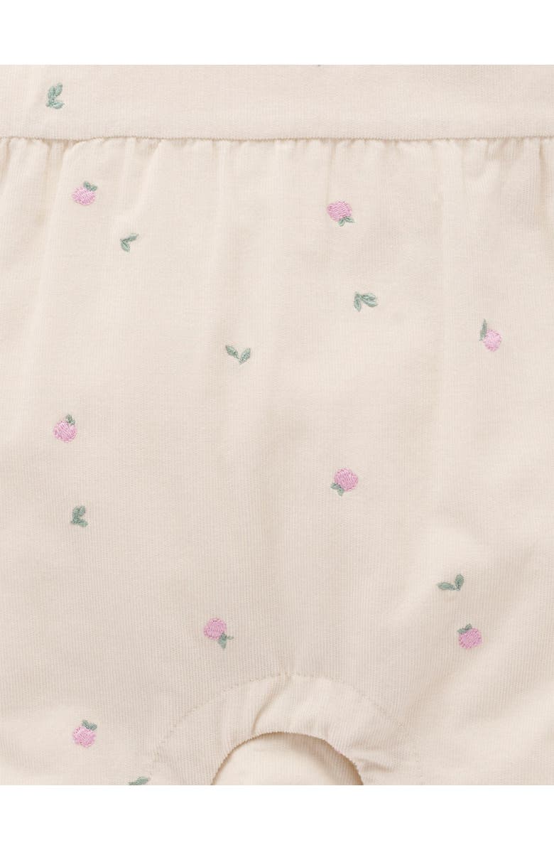 Purebaby Embroidered Corduroy Romper, Alternate, color, Orchard Broderie