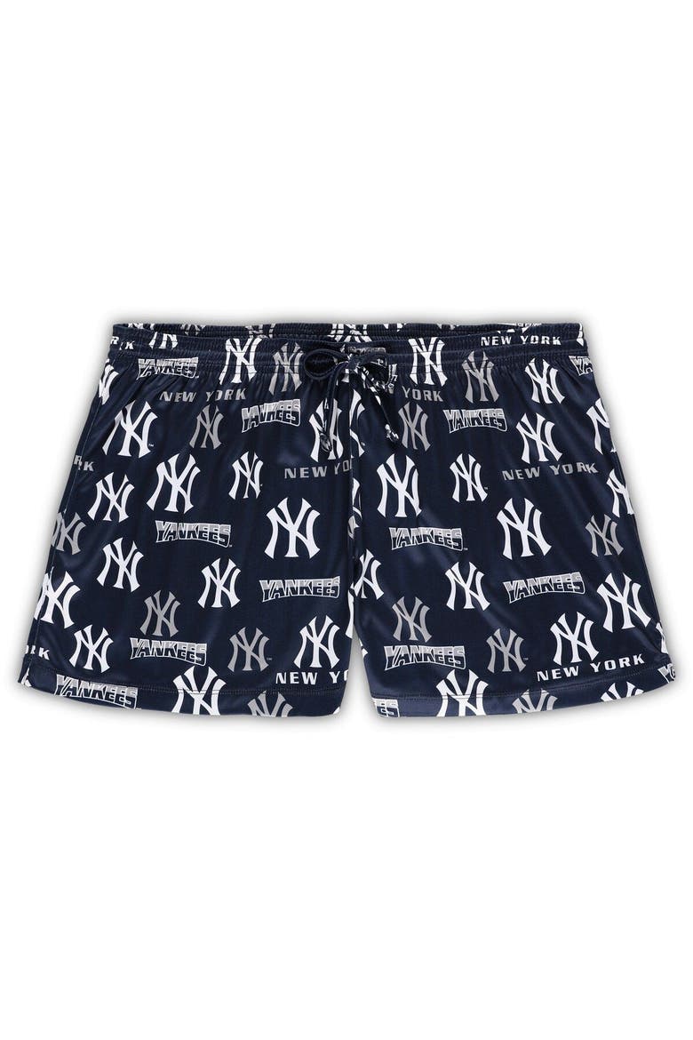 Women's Concepts Sport White/Navy New York Yankees Plus Size Tank Top & Shorts Sleep Set, Alternate, color, White