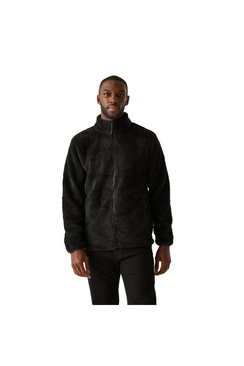 Midoor Fluffy Fleece Jacket, Alternate, color, Black