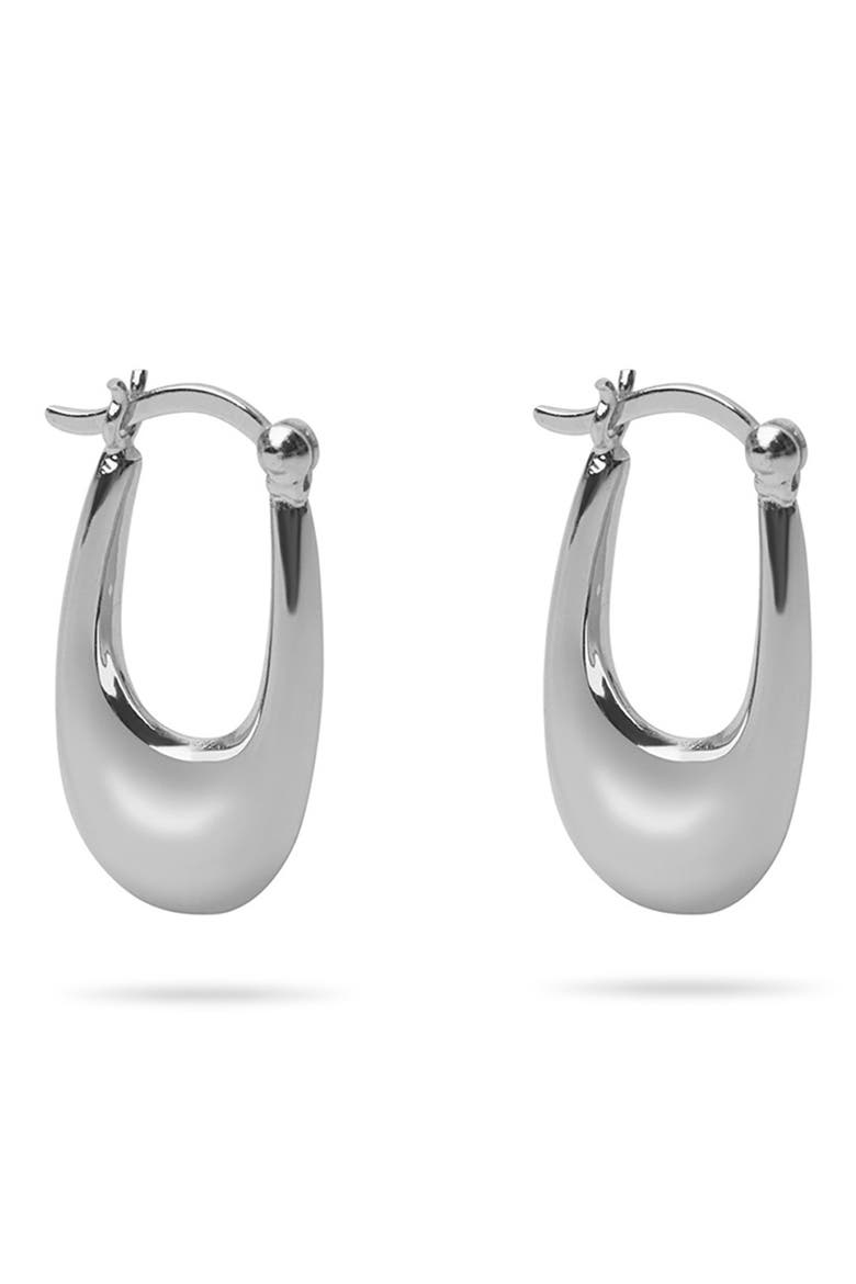 Oval Chunky Hoop Earrings, Main, color, SILVER