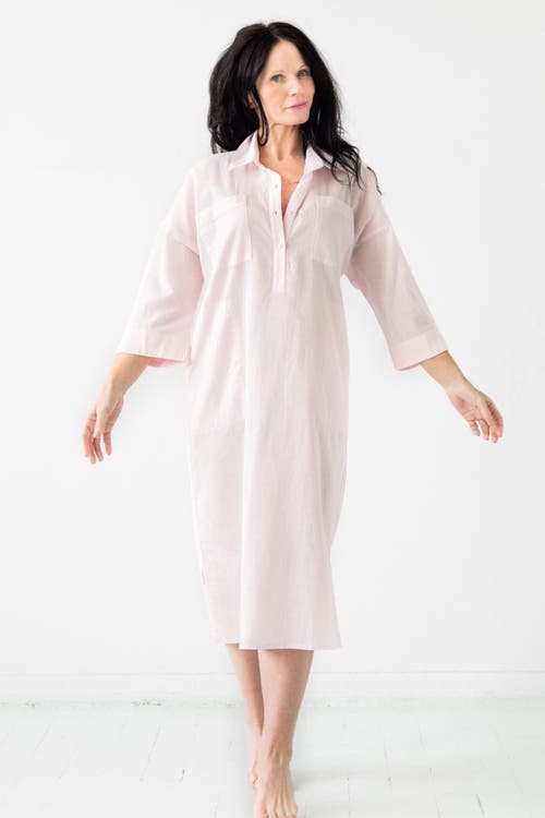 Salua Oversized Button Down Long Sleep Shirt In White