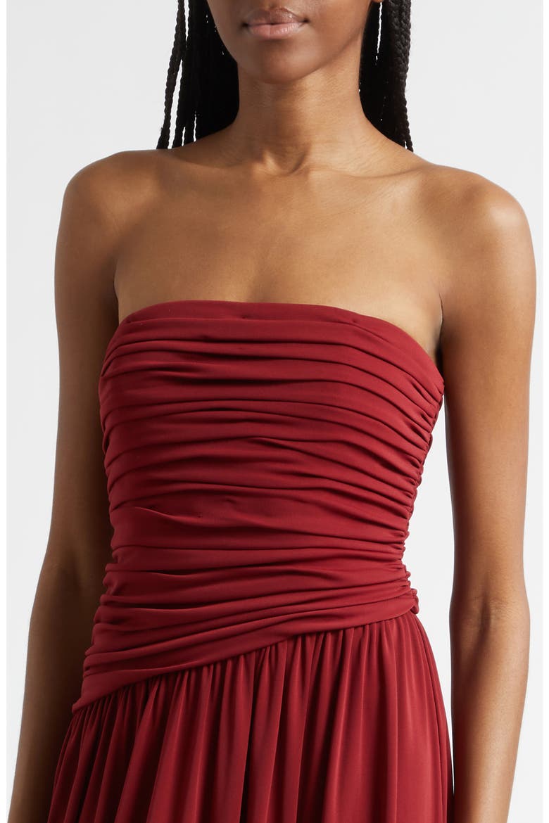 Rosine Strapless Dress, Alternate, color, BERRYWINE