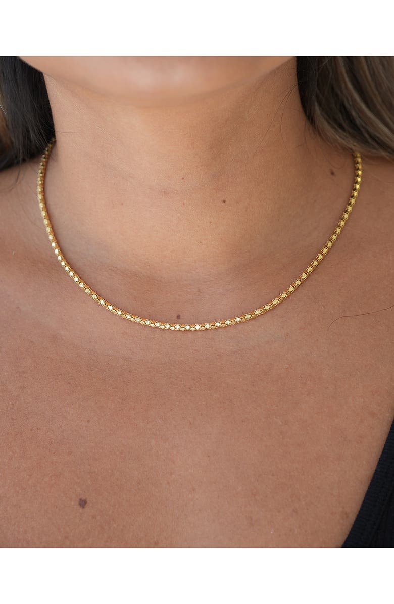 Argento Vivo Sterling Silver Rounded Box Chain Necklace, Alternate, color, Gold