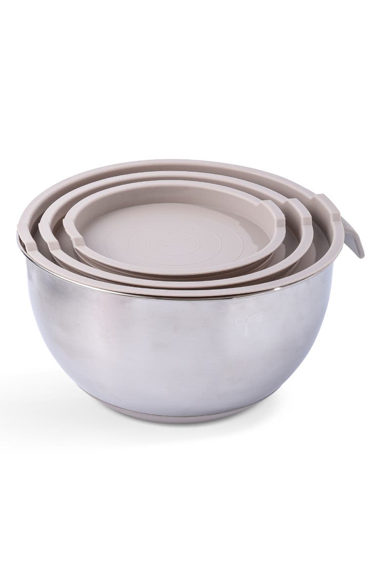 Core Home 6-Piece Non-Slip Stainless Steel Mixing Bowl Set, Alternate, color, Silver