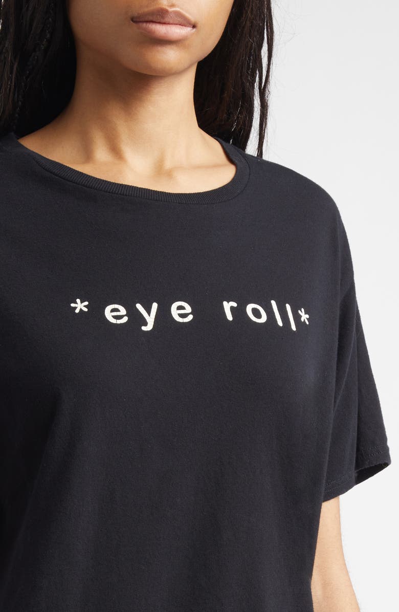 R13 Relaxed Fit Eye Roll Cotton & Cashmere Graphic T-Shirt, Alternate, color, Black