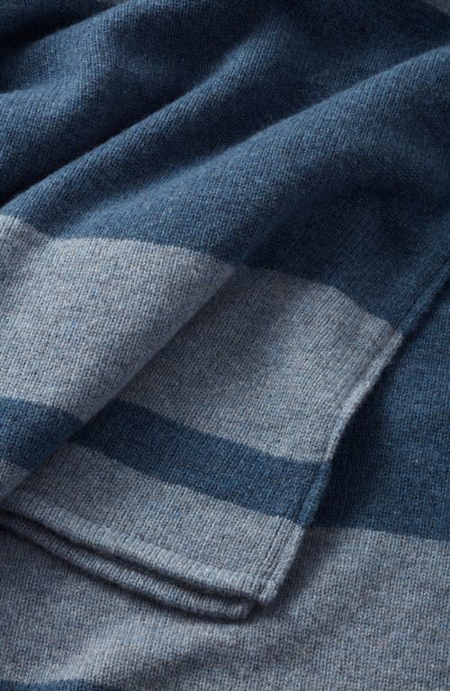 Nordstrom Stripe Wool & Cashmere Throw Blanket In Blue