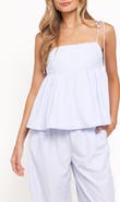 Petal & Pup Zephyra Check Seersucker Babydoll Top