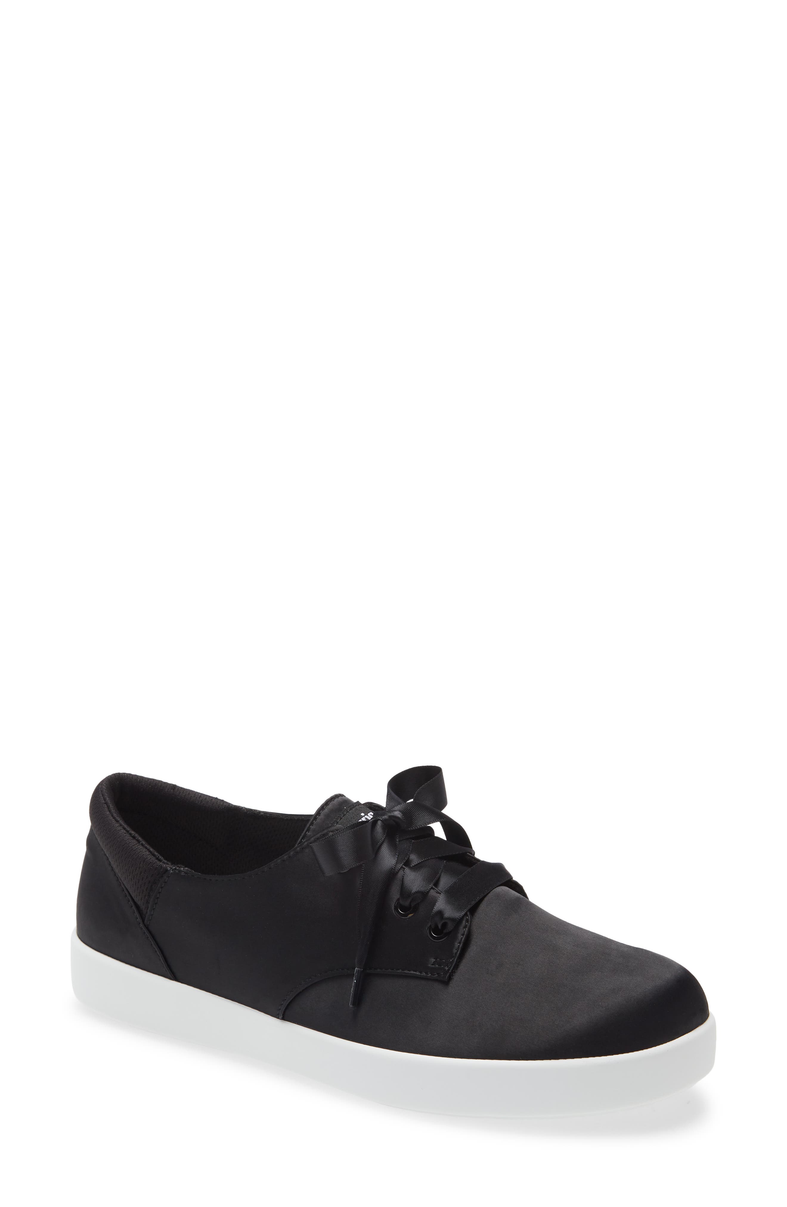 Poly Sneaker, Main, color, BLACK SATIN LEATHER
