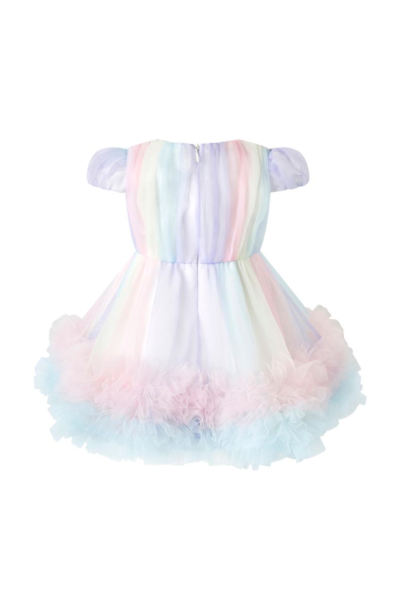 Rachel Riley Rainbow Tulle Party Dress, Alternate, color, Rainbow