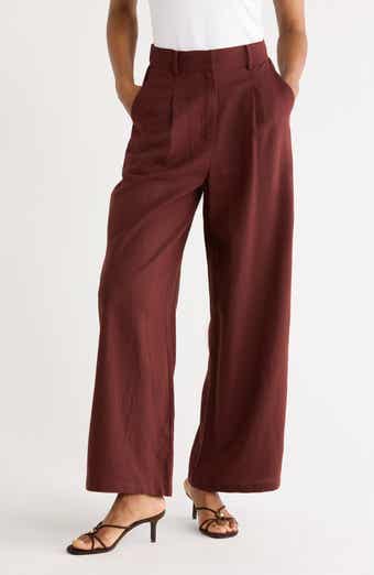 FRNCH Paverdy Woven Linen Blend Pants