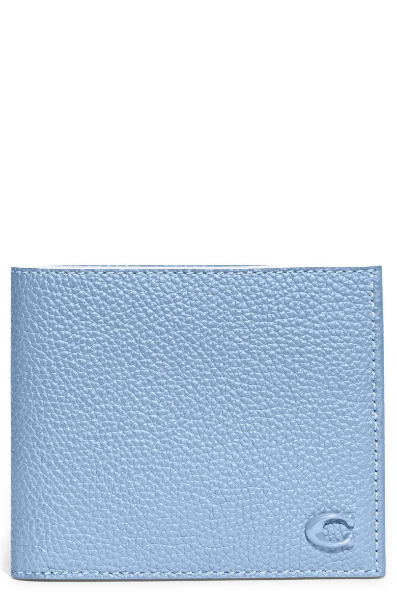 COACH Pebbled Leather Bifold Wallet, Main, color, 
