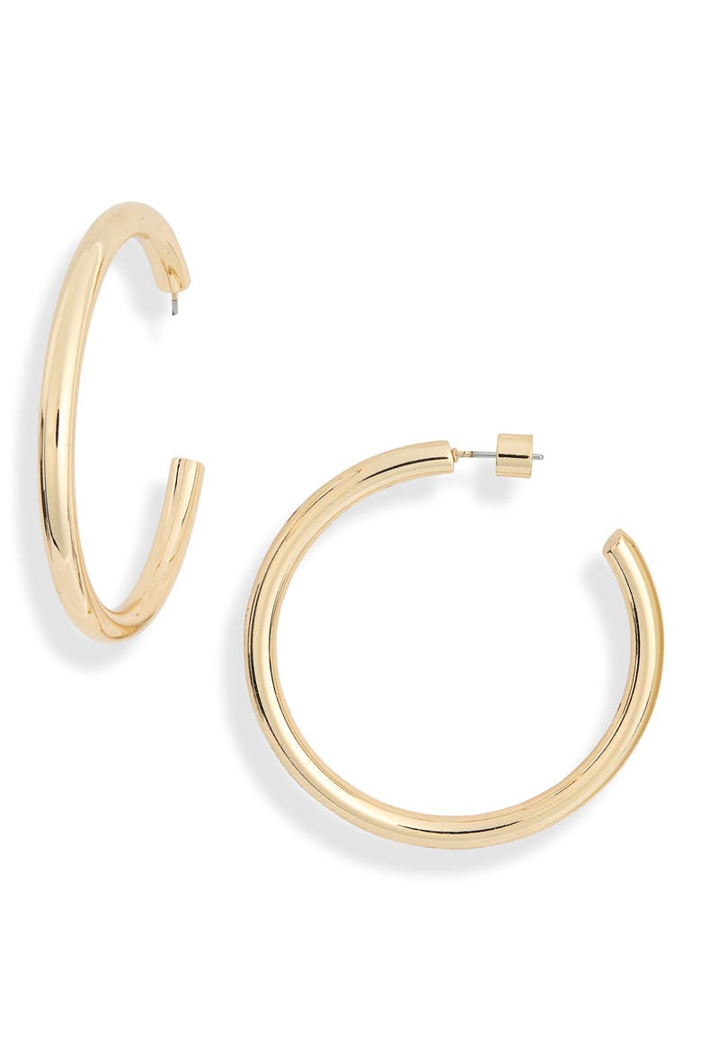Tube Hoop Earrings, Main, color, GOLD