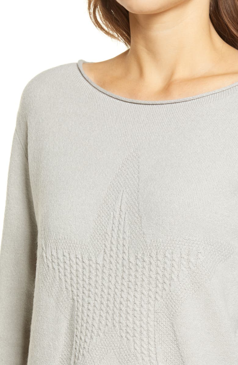 Wit & Wisdom Cable Knit Star Sweater, Alternate, color, 