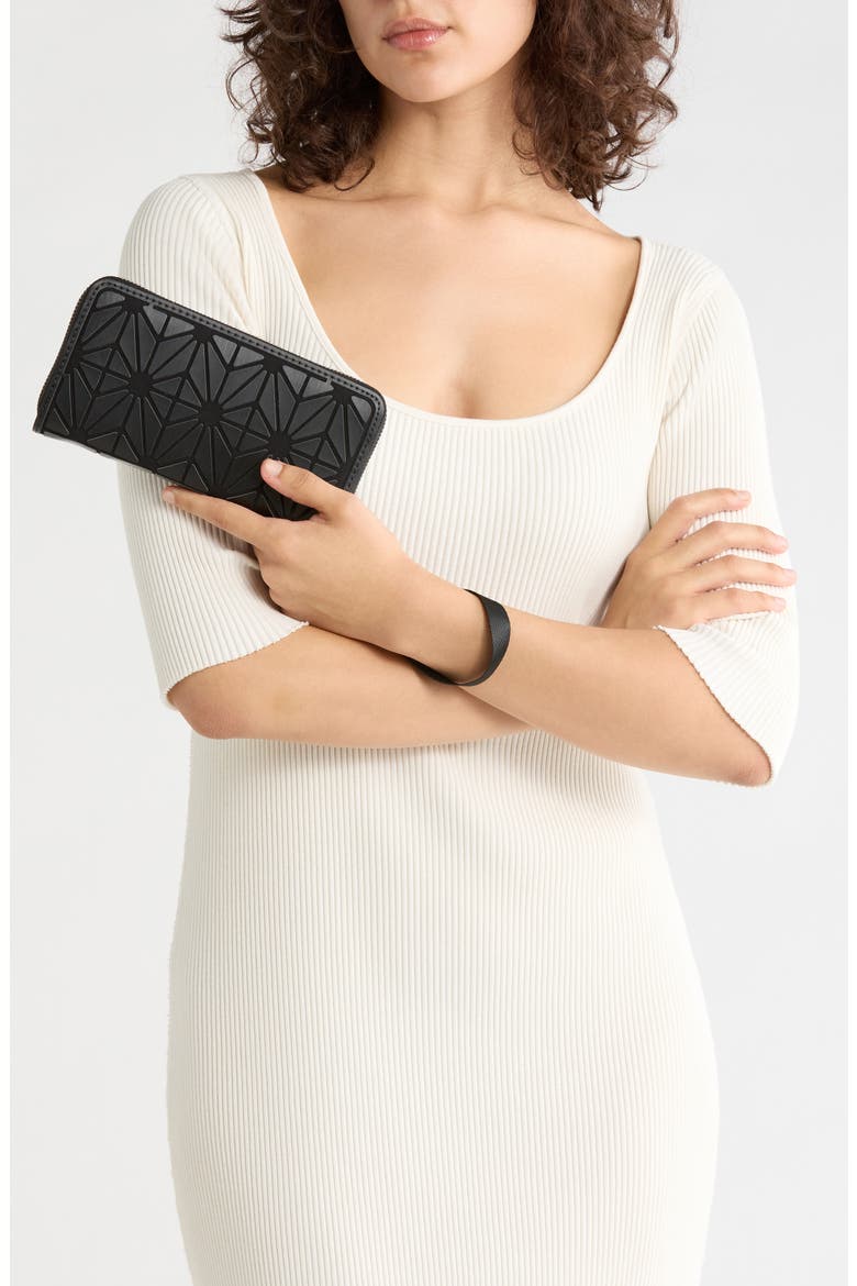 Floral Geo Continental Wallet, Alternate, color, MATTE BLACK