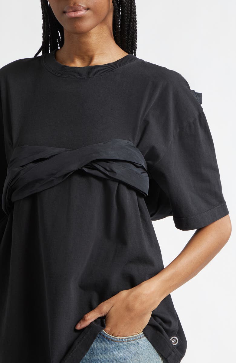 Area Taffeta Knot T-Shirt, Alternate, color, Washed Black