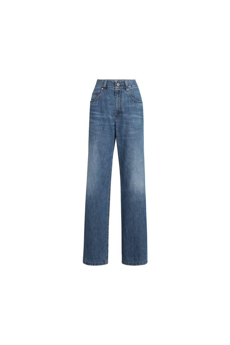 Lightweight denim contemporary loose trousers, Alternate, color, Denim