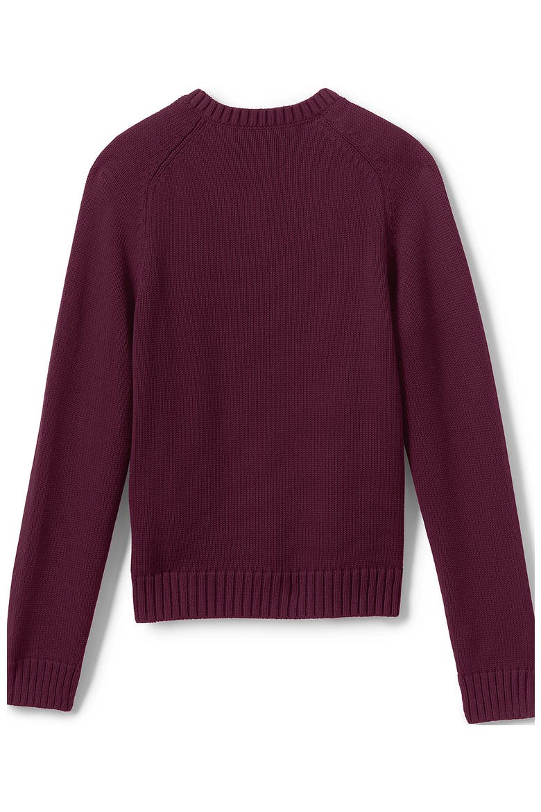 School Uniform Young  Cotton Modal V-neck Sweater, Alternate, color, Burgundy