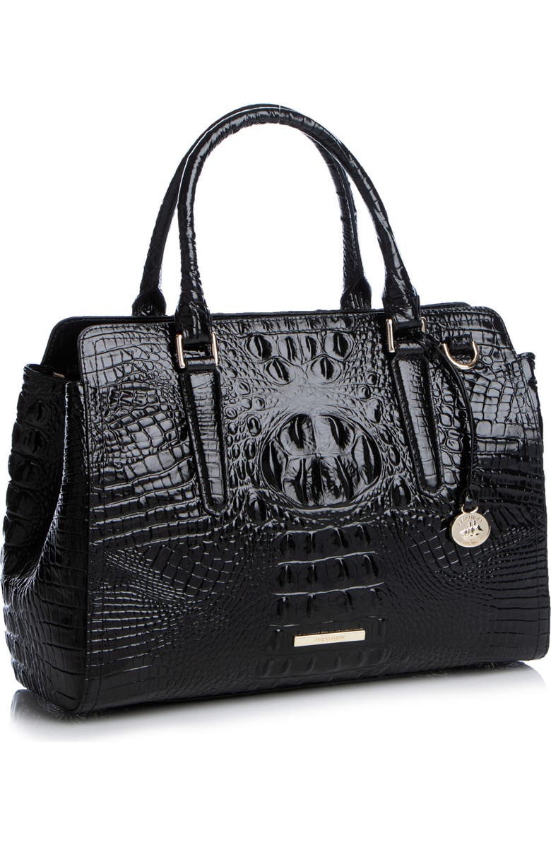 Brahmin Finley Small Croc Embossed Leather Satchel, Alternate, color,