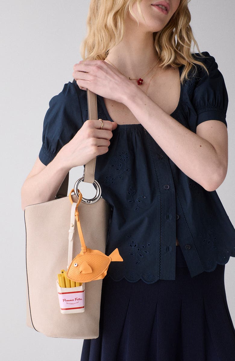 Kate Spade New York fish bag charm, Alternate, color, Desert Sunset