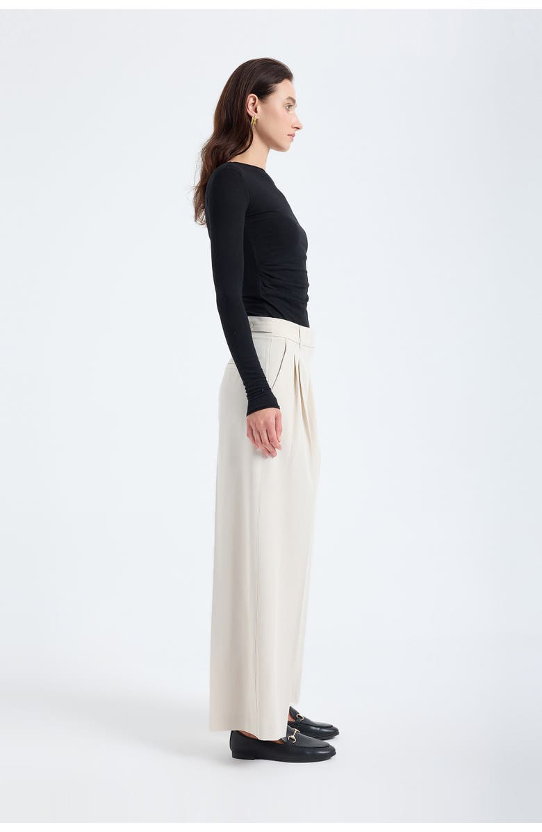 Monlicia Liora Double Pleated Palazzo Trousers, Alternate, color, Stone