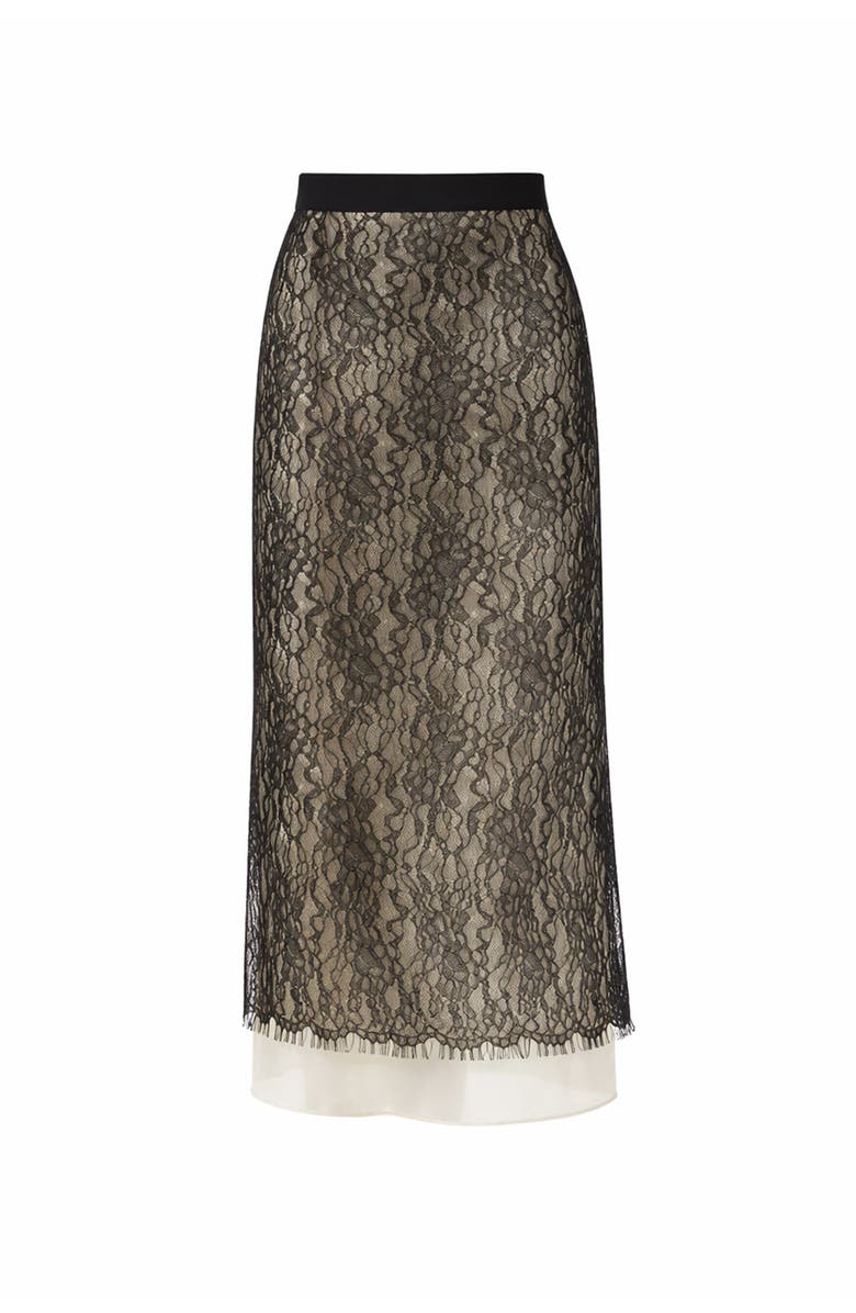 Exquise Tulle Lace Midi Skirt, Alternate, color, Black