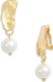 Karine Sultan Organic Frame Clip Drop Earrings