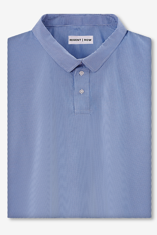 Regent Row Men's Big and Tall stanton shirt polo in Navy-Microcheck-38  product