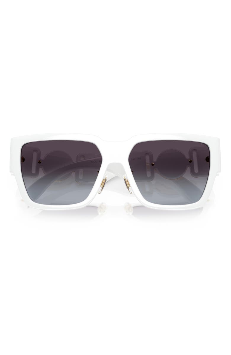 Versace Biggie 57mm Rectangular Sunglasses, Alternate, color, White
