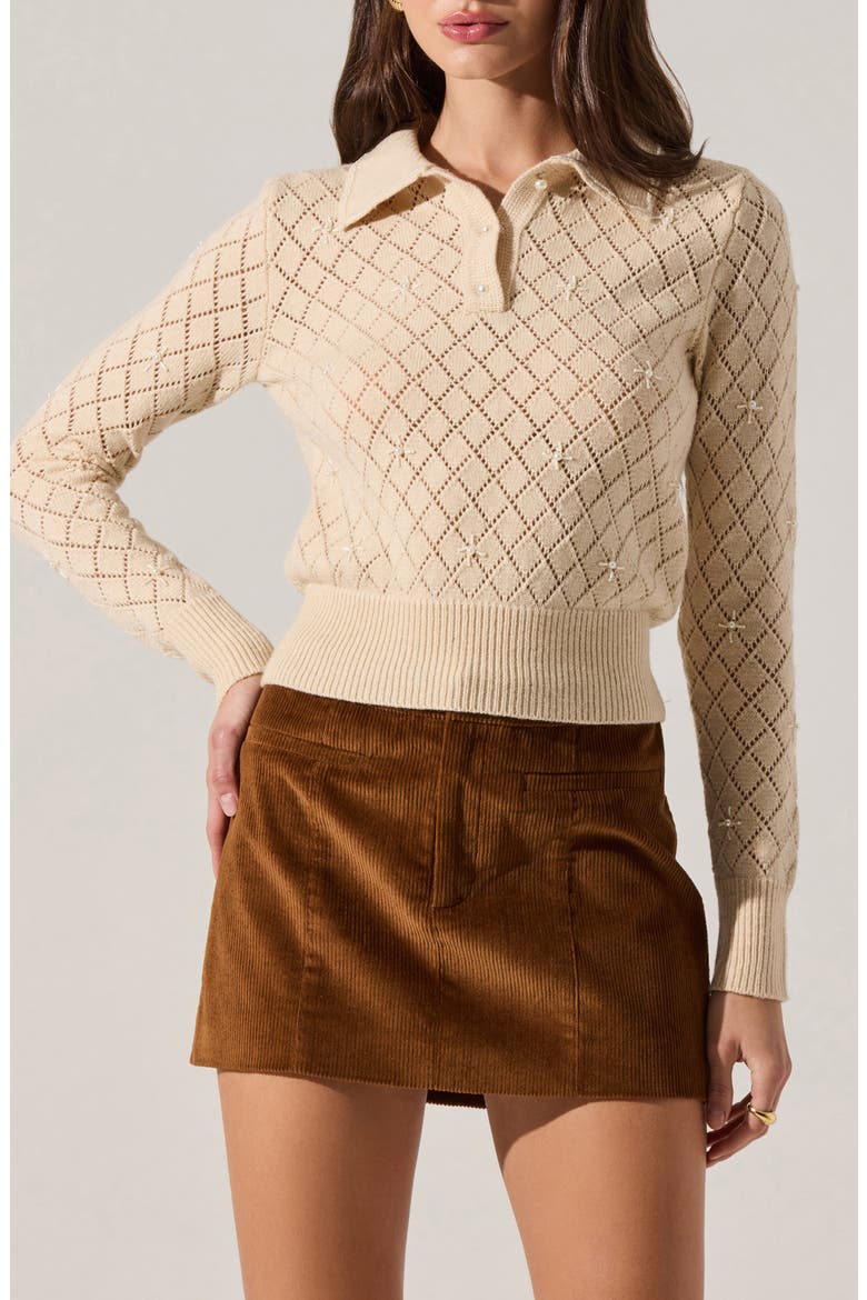 Aspyn Faux-Pearl Embellished Sweater, Main, color, NATURAL