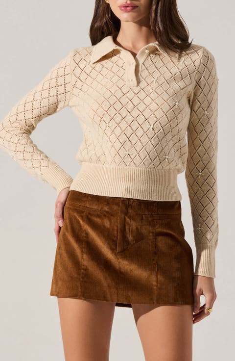 Aspyn Faux-Pearl Embellished Sweater