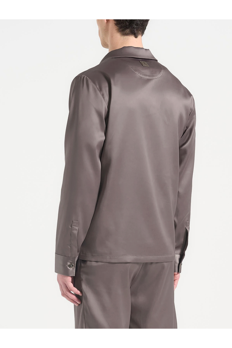 Constant Satin Shirt, Alternate, color, Taupe