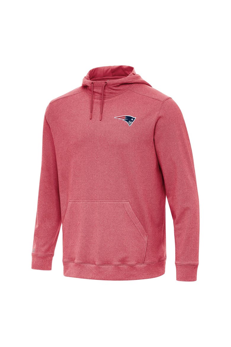 Men's Antigua Heather Red New England Patriots Cloud Pullover Hoodie, Alternate, color, Heather Red