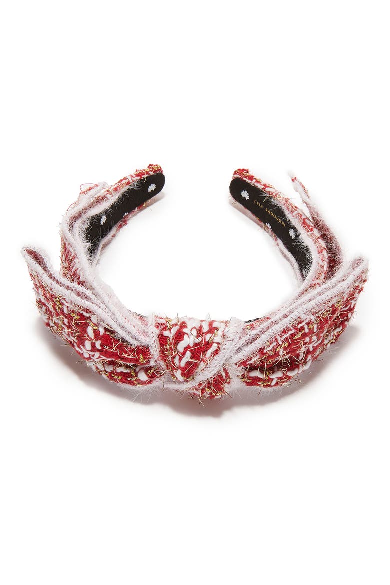 Shirley Slim Tweed Headband, Alternate, color, FROSTED RED