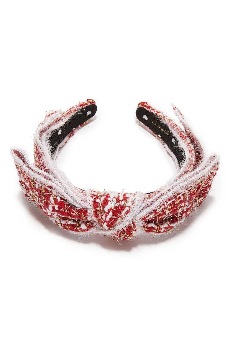 Lele Sadoughi Shirley Slim Tweed Headband, Alternate, color, Frosted Red